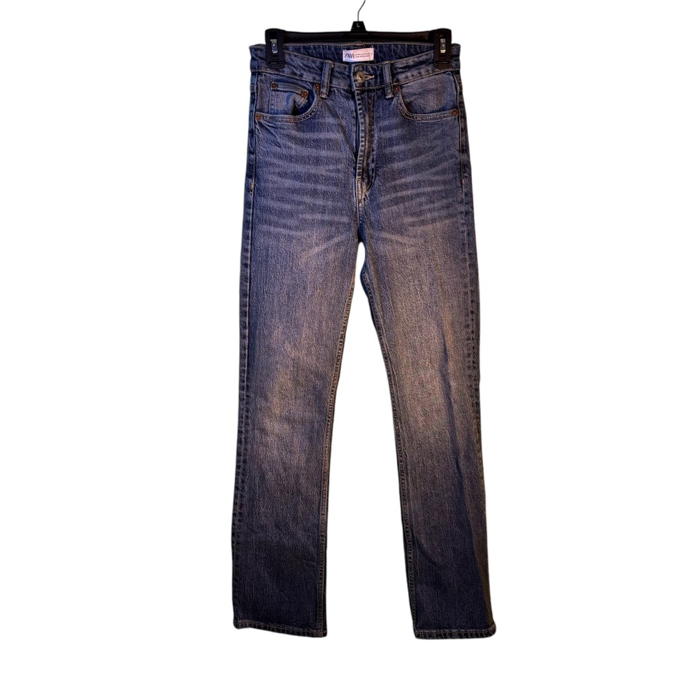 Zara‎ Jeans Medium Wash with Whispering Details Size 2